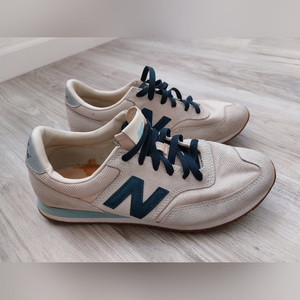 New Balance Women's Beige and Navy Sneakers